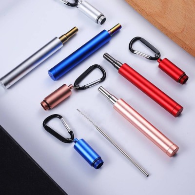 Portable Telescopic Stainless Steel Drinking Straw Travel Eco Friendly